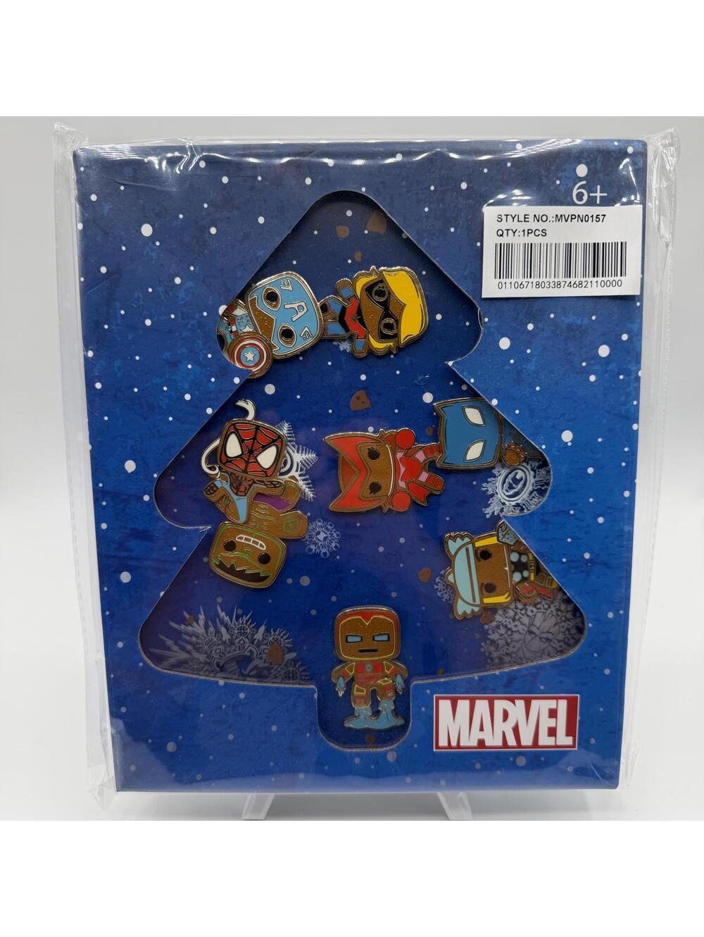 Loungefly Funko Pop! Disney Marvel - Christmas Gingerbread Avengers 8 Pin Set